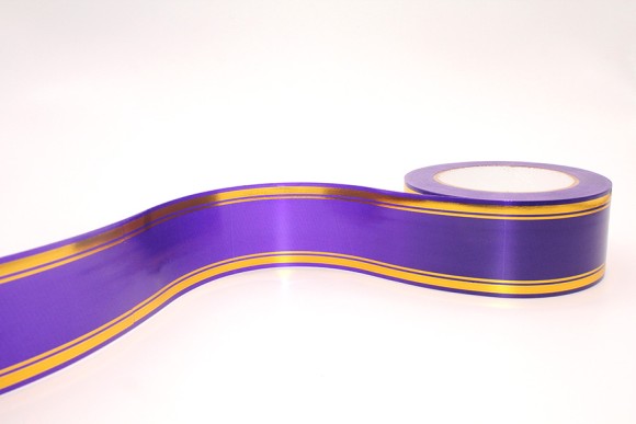 Лента Золот полоса 5см*50ярд Фиолетовая РОССИЯ