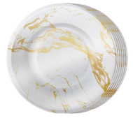 Тарелка бумажная Белый мрамор (1уп/6шт) D-18см Арт-30000867