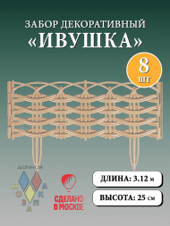 Заборчик пластиковый Ивушка Бежевый 37,5*25см (8секций)