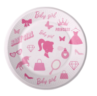 Тарелка бумажная Baby Girl D-23см*6шт Арт-ТБ-3848