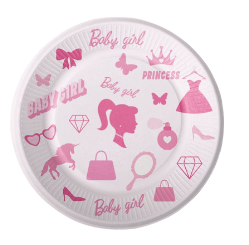 Тарелка бумажная Baby Girl D-23см*6шт Арт-ТБ-3848 Тарелка бумажная Baby Girl D-23см*6шт Арт-ТБ-3848
