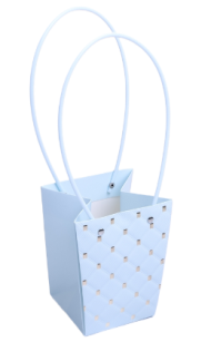 Сумочка для горшечных цветов 130*95*155мм Трапеция 3D Голубая Арт-10913