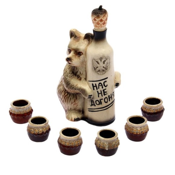 Штоф Медведь Нас не догонят 0,70лит + 6 рюмок 1131590