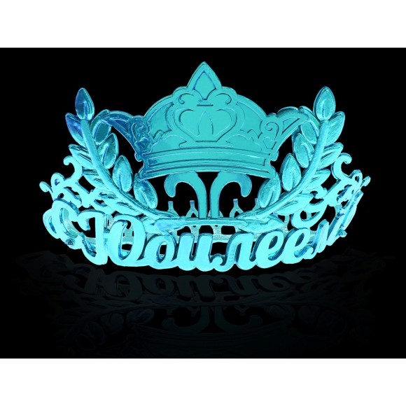 Диадема на гребешке С юбилеем голубая 755091 7*5*6,4