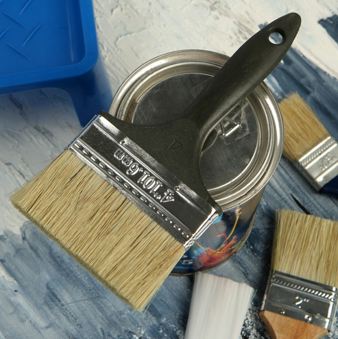 Кисть плоская пластиковая ручка 100мм Тундра Кисть плоская пластиковая ручка 100мм Тундра