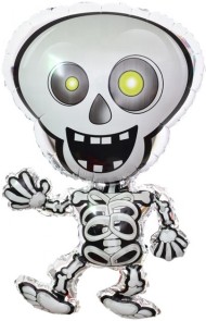 Шар фольгированный 28/71см Танцующий скелет