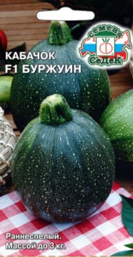 Кабачок Буржуин F1 ЦВ/П (СЕДЕК) 2гр раннеспелый круглый кустовой