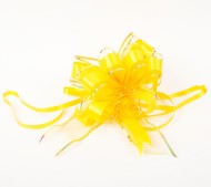 Бант Шар №5см Жёлтый органза с полосой Арт-1020440