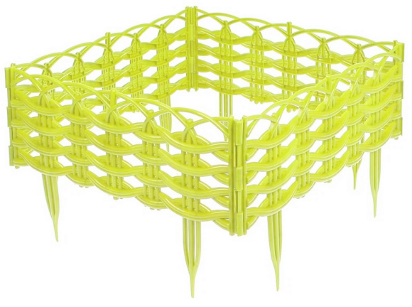 Заборчик пластиковый Ивушка Лимонный 37,5*25см (8секций) Заборчик пластиковый Ивушка Лимонный 37,5*25см (8секций)