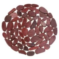 Каменная мозаика MS-00-2M ГАЛЬКА красная на КРУГЕ