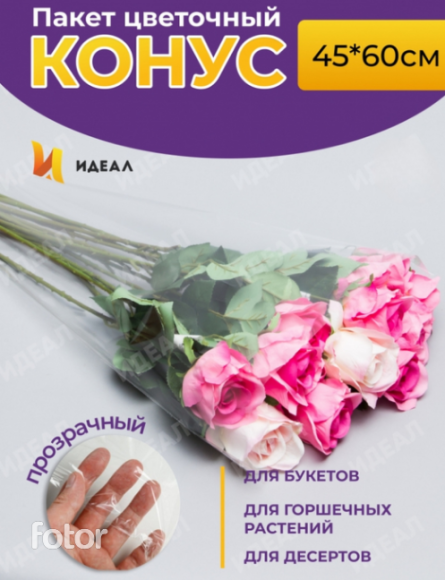 Конус прозр/прозр 45/60 (1/100шт) Цена за лист