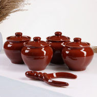 Горшки духовые Набор Подарочный с ухватом 4шт*850мл Арт-10361319