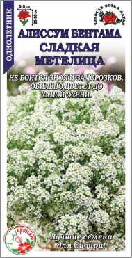 Цветы Алиссум Сладкая метелица ЦВ/П (СОТКА) 0,1гр однолетник 20-30см