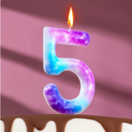 Свеча Цифра 5 Галактика Гигант Арт-7663135