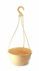 Горшок Венеция подвесной 4лит D-25,5см Кремовый + Крючок L-47см кручёный с поддоном