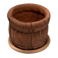 Кашпо Бочка №-3 (ЗОЛОТОЕ) D-15см