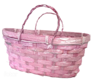 Корзина плетеная Бамбук D-26/13см H11 Розовая