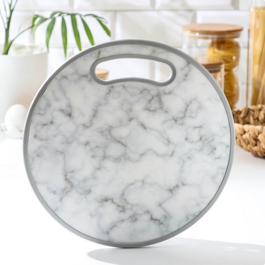 Доска разделочная Мраморная круглая Доляна D-300мм Арт-7365641 Доска разделочная Мраморная круглая Доляна D-300мм Арт-7365641