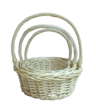 Корзина Набор Плетеных ИВА 3шт Круглые Натуральные D-20/25/30см