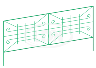 Заборчик металлический Классик широкий 4,8м (5секций) высота 55,5см