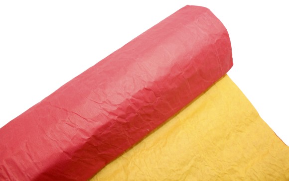 Бумага жатая двухцветная красный-желтый матовый 70см*5м