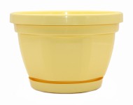 Горшок Крокус восьмигр 210мм Желтый 4лит с поддоном высота 15см