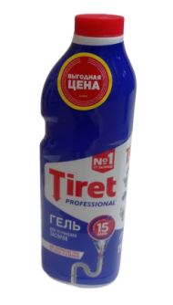 TIRET гель 1лит для удаления засоров в трубах (1уп/12шт) TIRET гель 1лит для удаления засоров в трубах (1уп/12шт)