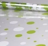 Пленка прозрачная с рисунком Конфетти Салатово-Белая 70см/200гр