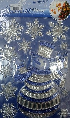 Наклейка Новогодняя 3-D 41*29см Арт-23