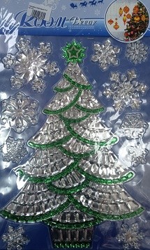 Наклейка Новогодняя 3-D 41*29см Арт-23