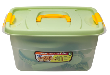 Набор посуды для Пикника ШашлыЧОК MAXI на 6 персон Арт-928/29 Набор посуды для Пикника ШашлыЧОК MAXI на 6 персон Арт-928/29