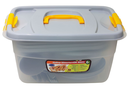 Набор посуды для Пикника ШашлыЧОК MAXI на 6 персон Арт-928/29 Набор посуды для Пикника ШашлыЧОК MAXI на 6 персон Арт-928/29