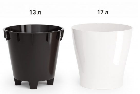 Горшок Лея 17лит Белый (с дренажной системой) Горшок Лея 17лит Белый (с дренажной системой)