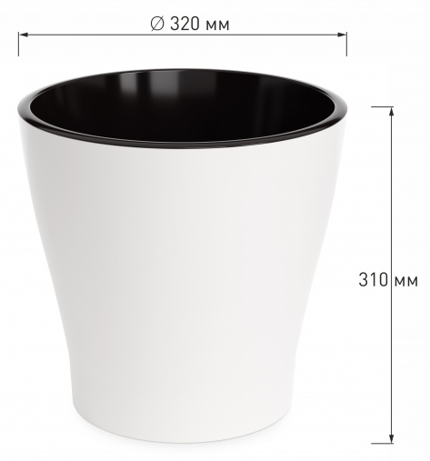 Горшок Лея 17лит Белый (с дренажной системой) Горшок Лея 17лит Белый (с дренажной системой)