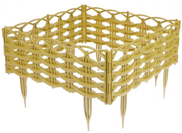 Заборчик пластиковый Ивушка Золотой 37,5*25см (8секций)