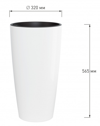 Горшок Рондо 35лит Белый (со вставкой 15лит) М-8879