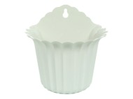 Горшок настенный Рифлённый 150мм Белый высота 10см