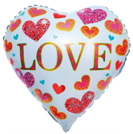 Шар фольгированный 18/46см Сердце белое Любовь Арт-7391308