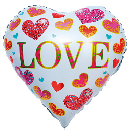 Шар фольгированный 18/46см Сердце белое Любовь Арт-7391308