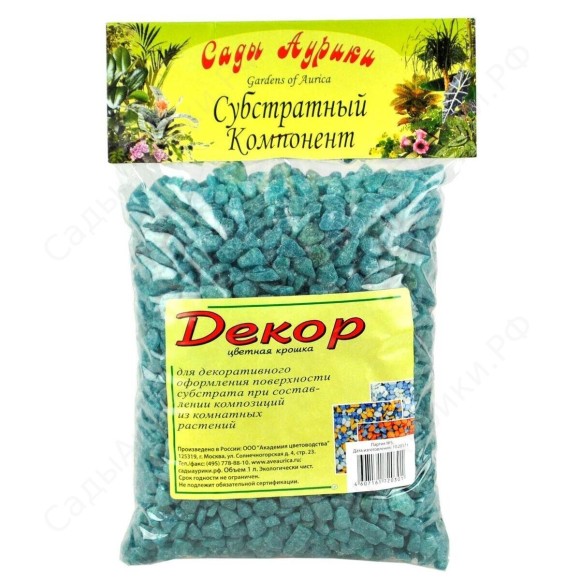 Декор цветная Крошка Бирюзовый 1лит АУРИКА 1уп/6шт арт 3011
