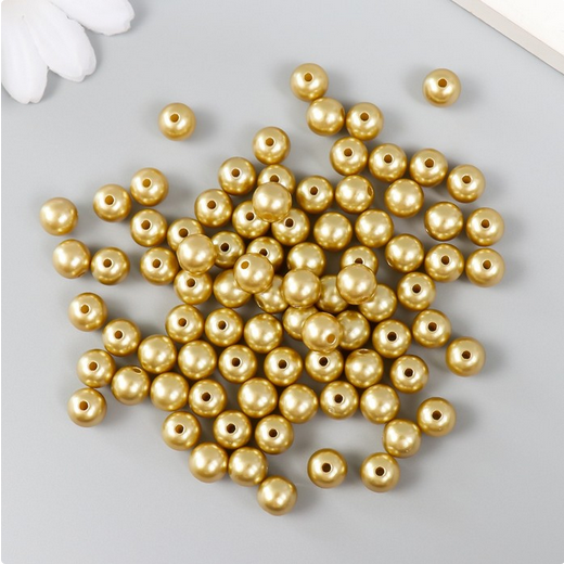 Бусы 4мм 50гр Золото+Серебро