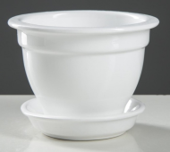 Горшок Антик 0,75лит D-13см Белый с поддоном (фиалочница)