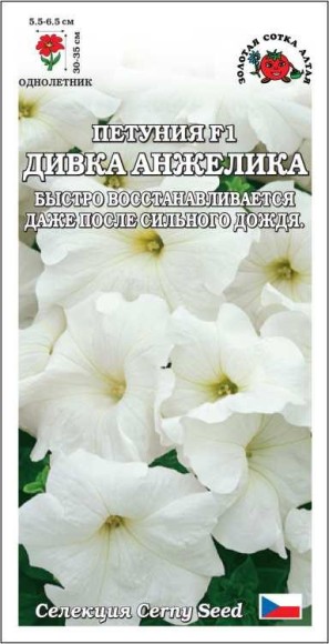 Цветы Петуния Дивка Анжелика F1 ЦВ/П (СОТКА) 10шт белый однолетник 30-35см