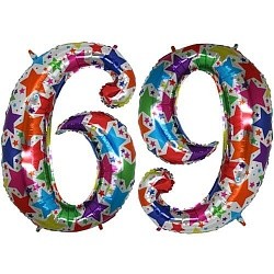 Шар ЦИФРА фольгированный № 6 40"102см дизайнерская