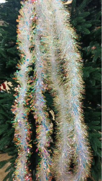 Мишура Белая Перламутр средняя L-180см Мишура Белая Перламутр средняя L-180см