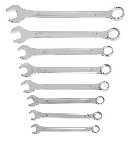 Набор Ключей комбинированных 8шт ТУНДРА хромированные (8-19 мм) Арт-878110 Набор Ключей комбинированных 8шт ТУНДРА хромированные (8-19 мм) Арт-878110