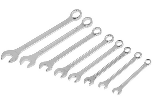 Набор Ключей комбинированных 8шт ТУНДРА хромированные (8-19 мм) Арт-878110