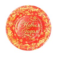 Тарелка бумажная С Новым годом (1уп/6шт) D-18см 301629