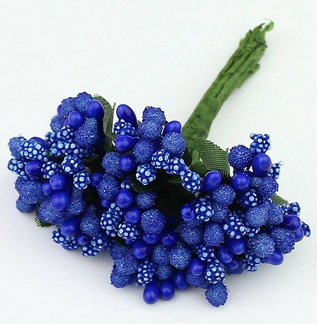 Тычинки для искуственных цветов Синие 12шт