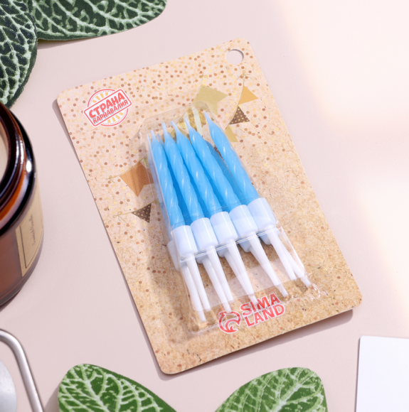 Свечи для торта С Днём Рождения Неоновые Синие 10шт 3119578 Свечи для торта С Днём Рождения Неоновые Синие 10шт 3119578